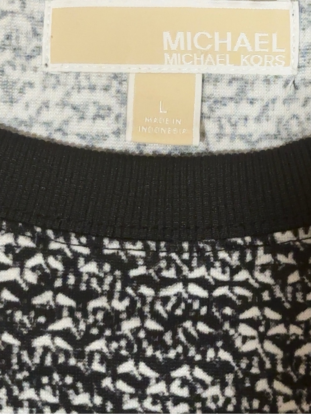 Michael Michael Kors Black & White Marled Knit Pullover Sweater Women’s L - Picture 6 of 9